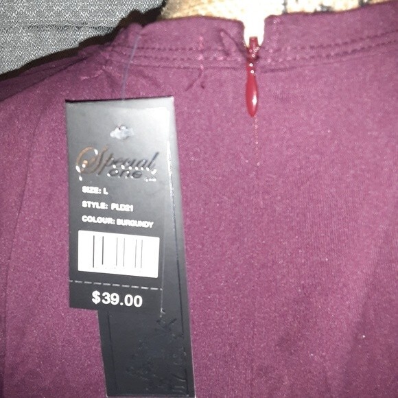 Special One Large Burgundy Asymmetrical Choker Dress NWT - Picture 2 of 5